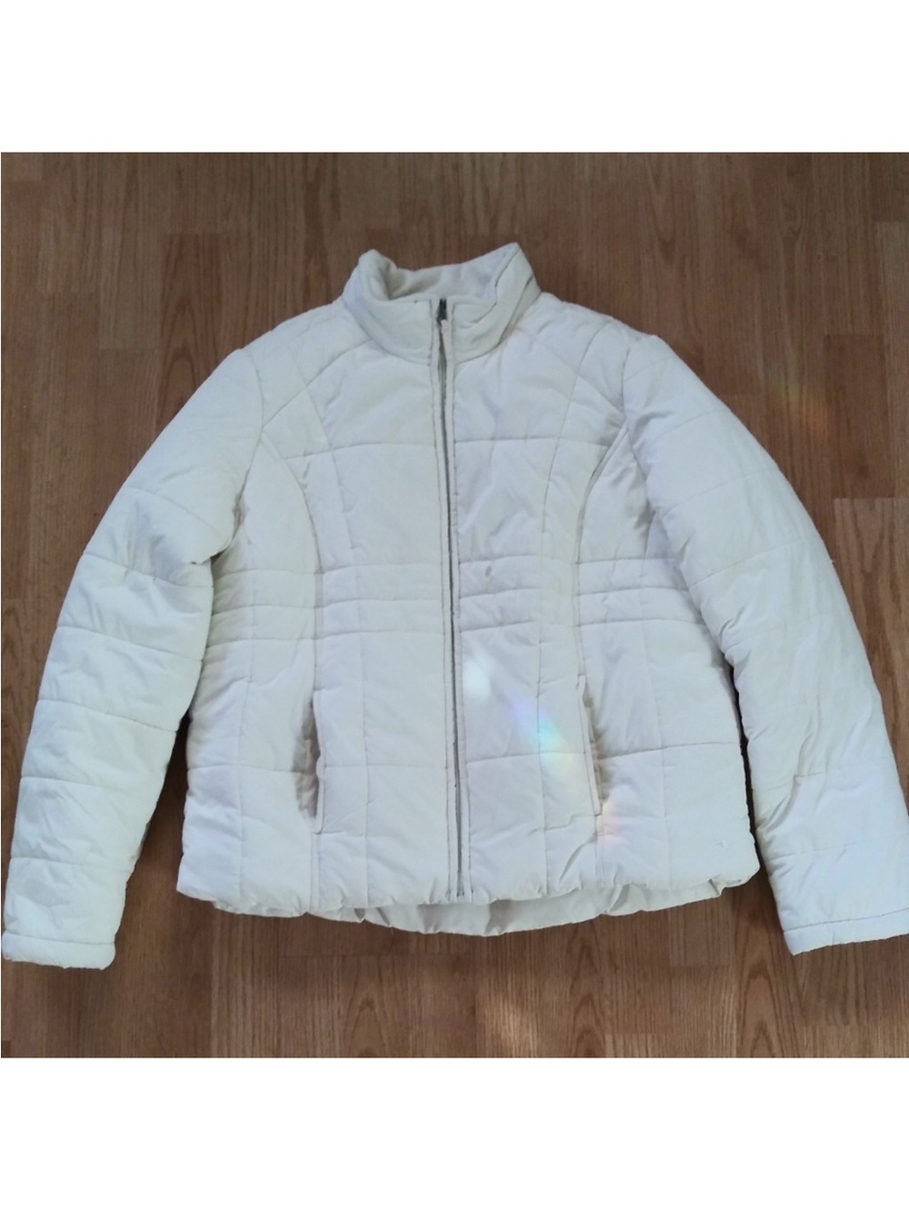 Athletic Works Cream Quilted Puffer Jacket